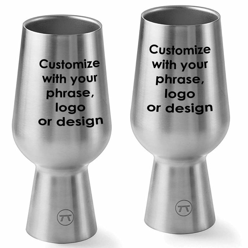 Personalized Stainless Steel IPA Glass, Set of 2