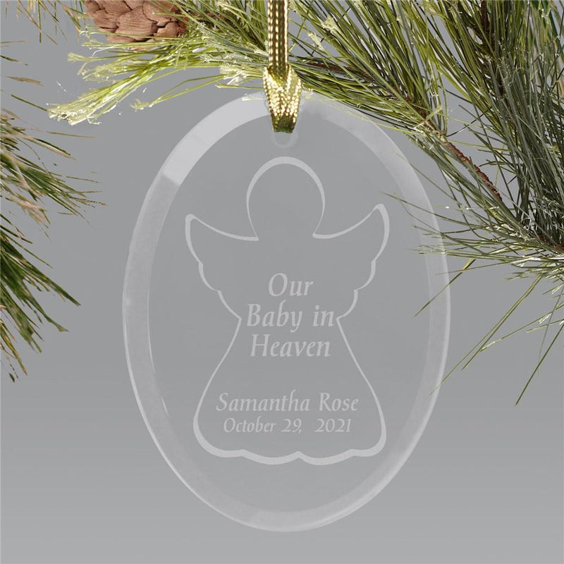 Baby in Heaven Engraved Custom Ornament