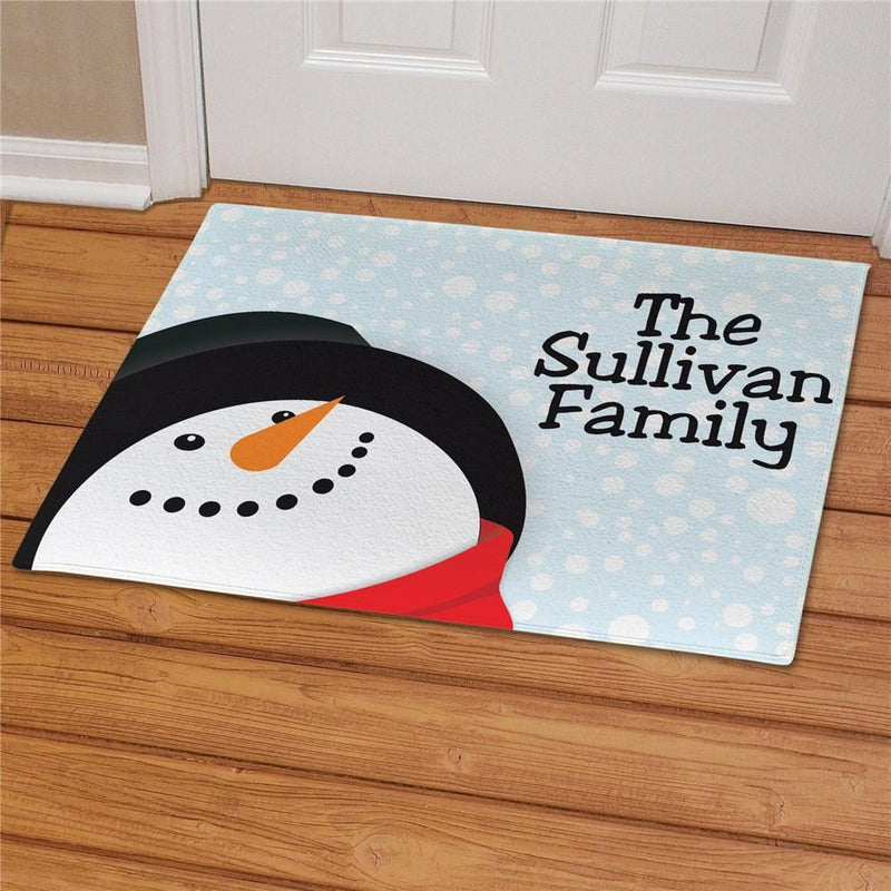 Custom Snowman Doormat with Family Name