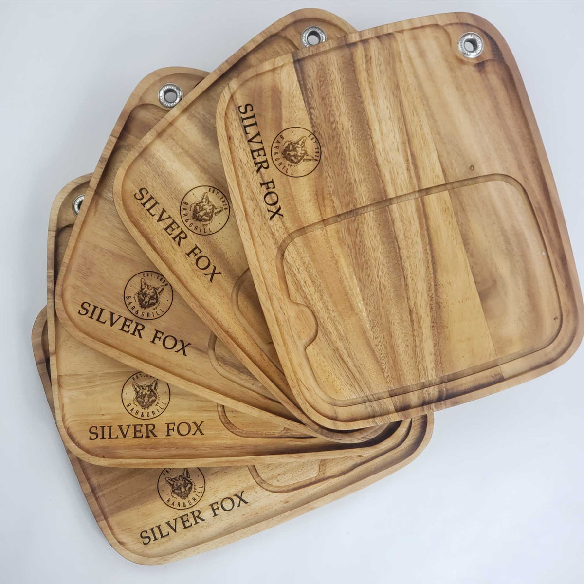 Personalized Wood Steak Plate - Ironwood Gourmet 28101s | Set Of 4