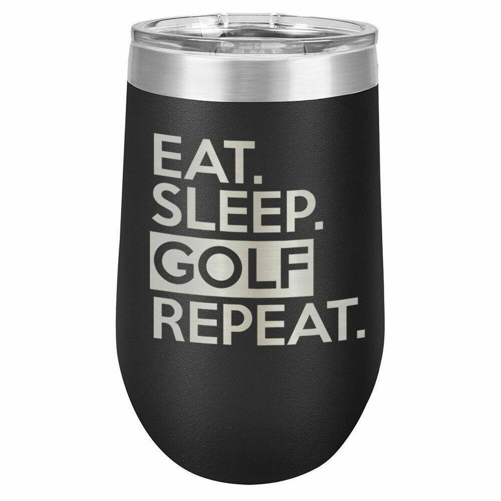Eat Sleep Golf Repeat Drink Tumbler With Straw - ONLY GIFTS