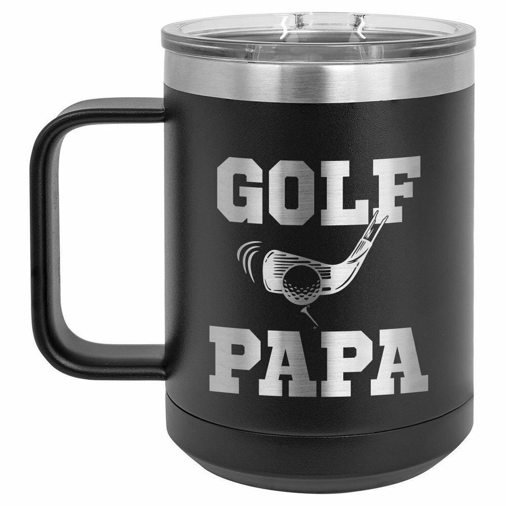 Golf Papa Drink Tumbler With Straw - ONLY GIFTS