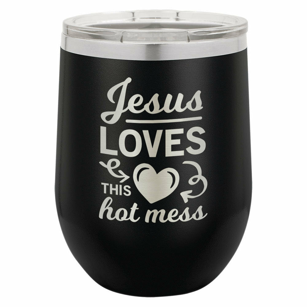 Jesus Loves This Hot Mess Drink Tumbler With Straw - ONLY GIFTS