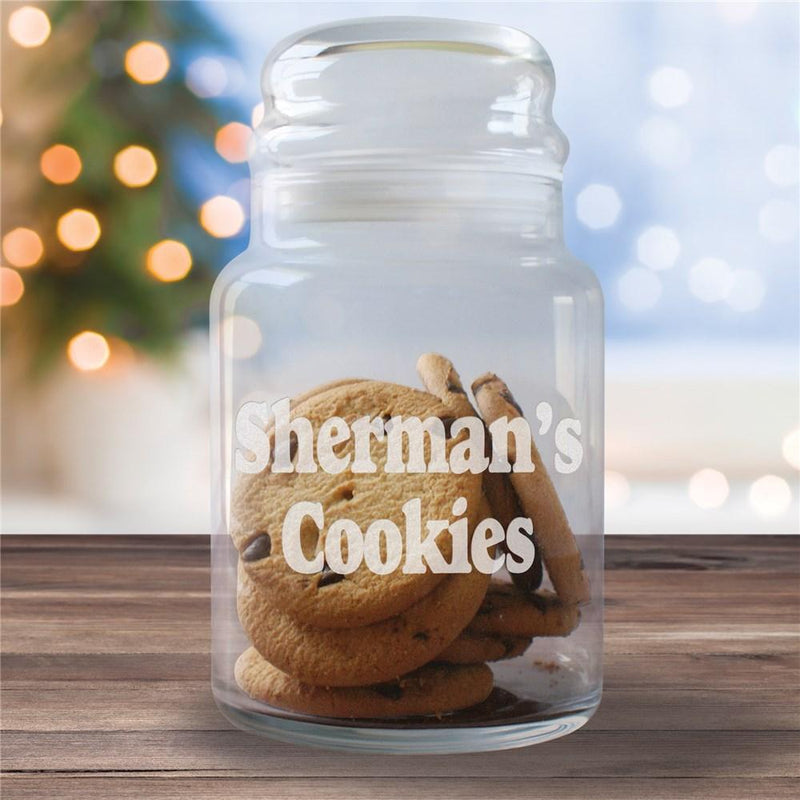 Engraved Any Message Glass Cookie Jar