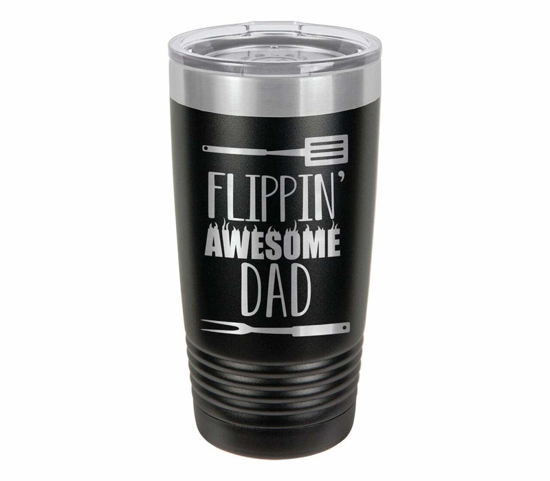 Flippin Awesome Dad Drink Tumbler With Straw