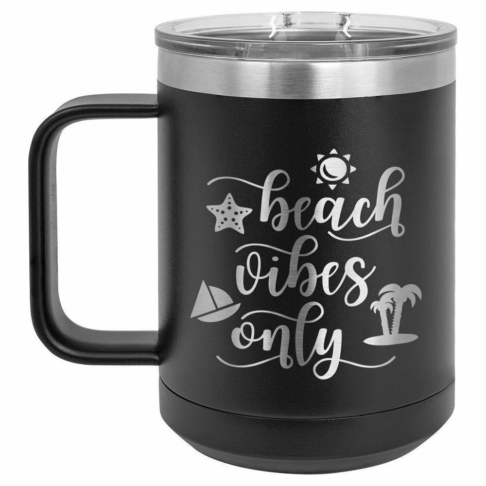 Beach Vibes Only Drink Tumbler With Straw - ONLY GIFTS