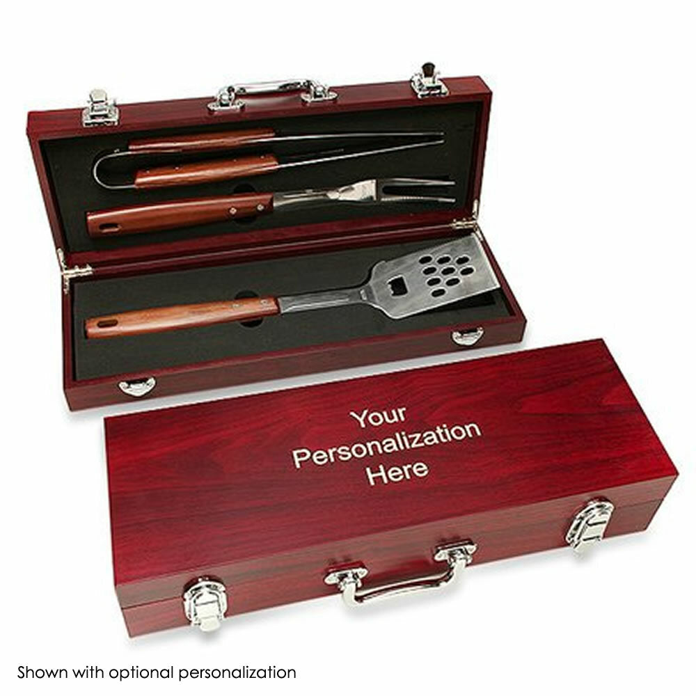 Personalized 3 Piece BBQ Set w/ Case - ONLY GIFTS