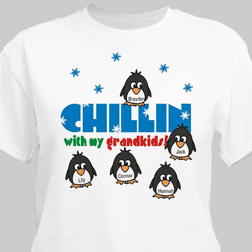 Chillin' Penguins Personalized Winter T-Shirt - ONLY GIFTS