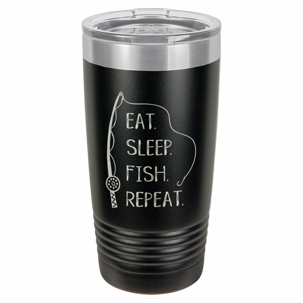 Eat Sleep Fish Repeat Drink Tumbler With Straw - ONLY GIFTS