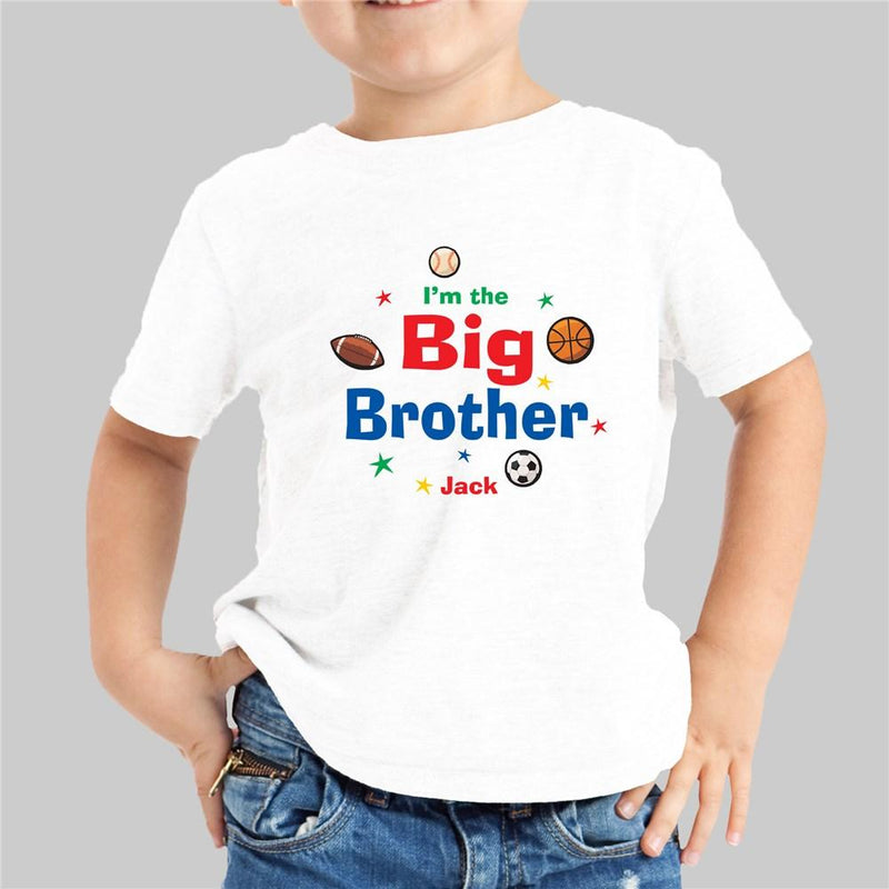 Sporty I'm the Brother Personalized Kids T-Shirt