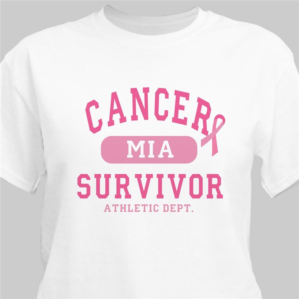 Cancer Survivor Athletic Dept. - Breast Cancer Awareness Personalized T-shirt - ONLY GIFTS