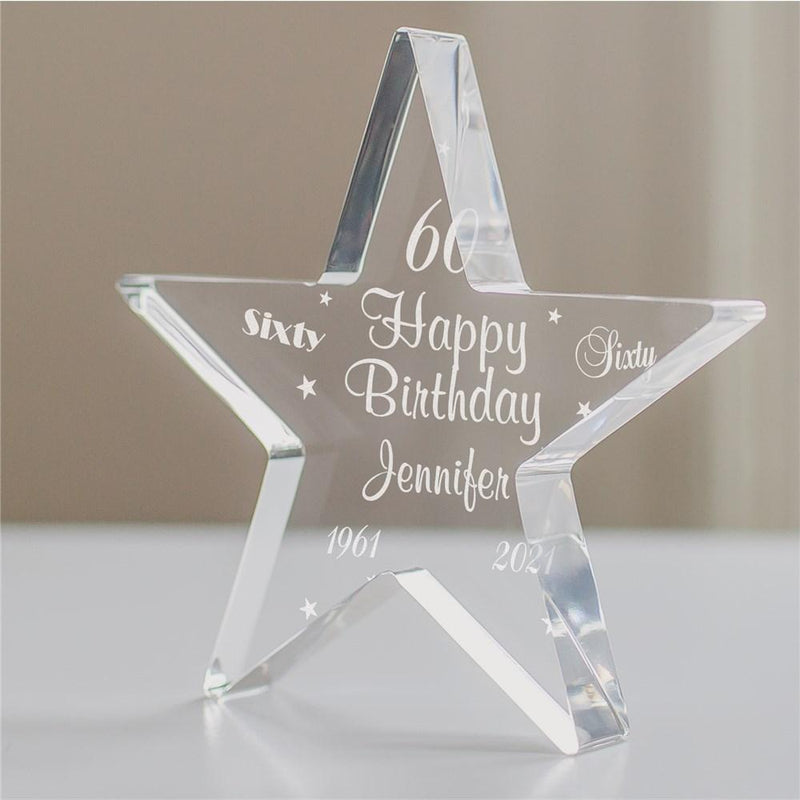 Engraved 60th Birthday Star