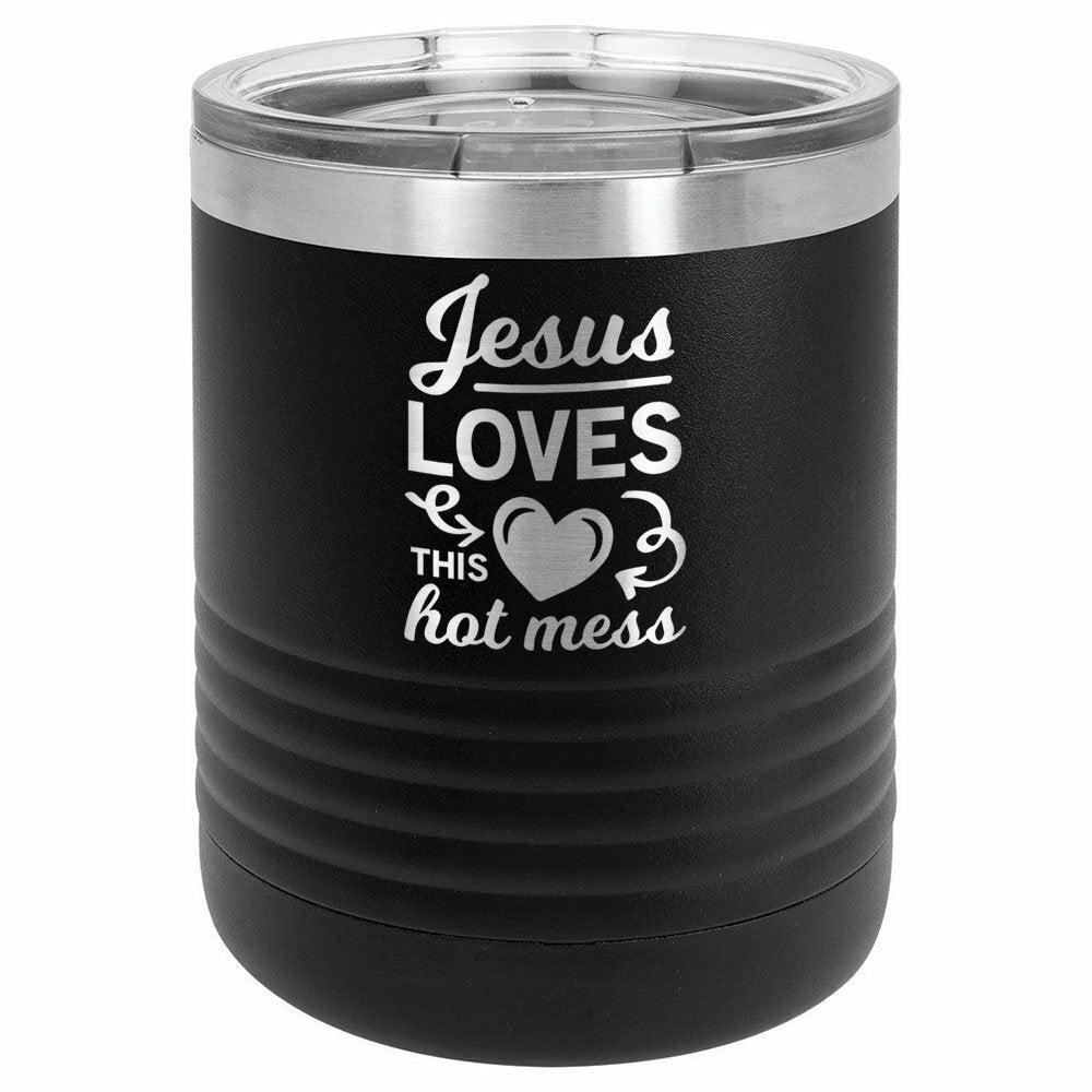 Jesus Loves This Hot Mess Drink Tumbler With Straw - ONLY GIFTS