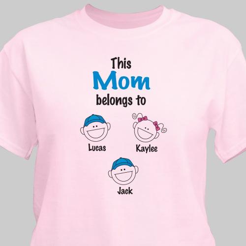 Personalized This Mom Belongs to Pink T-shirt