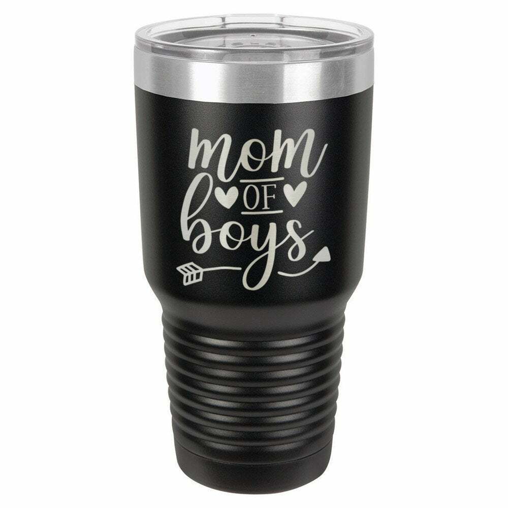 MOM OF BOYS Drink Tumbler With Straw - ONLY GIFTS
