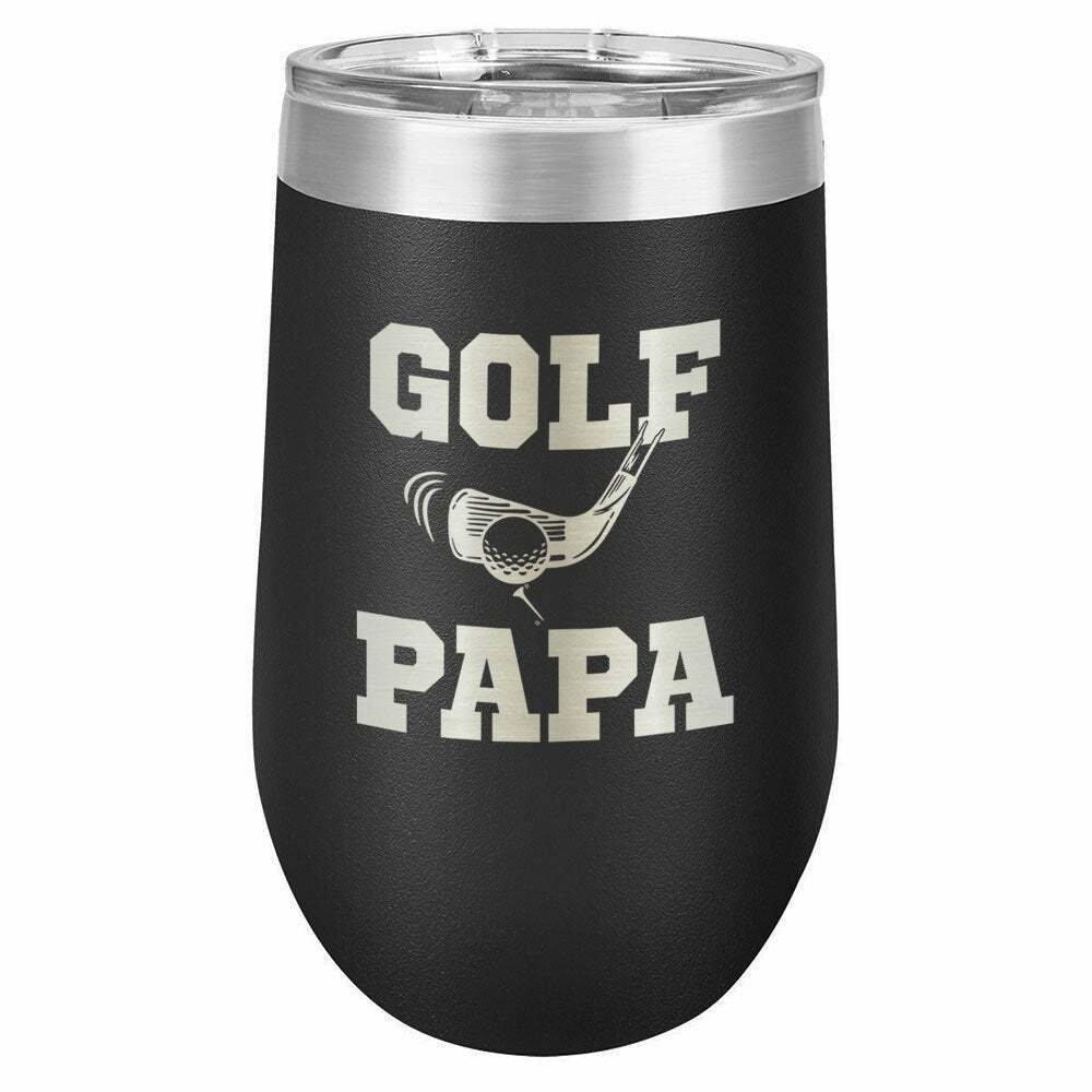 Golf Papa Drink Tumbler With Straw - ONLY GIFTS