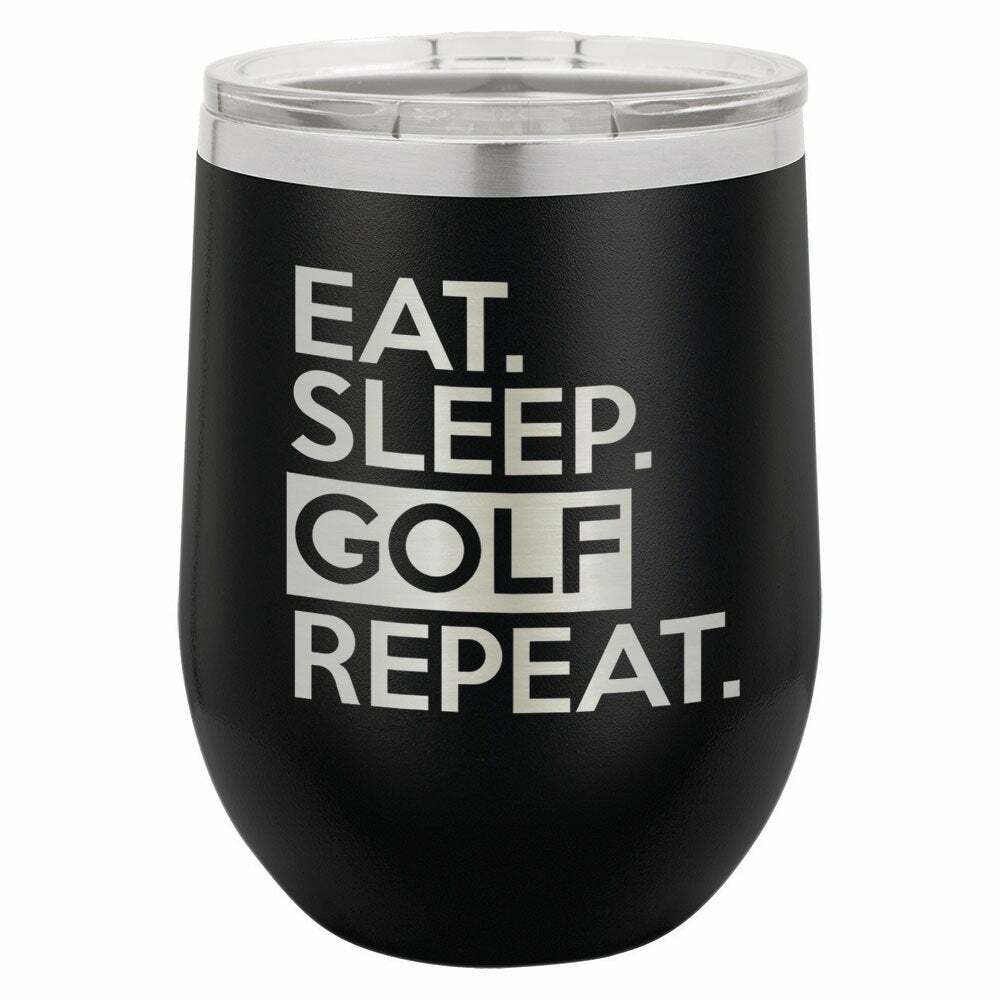 Eat Sleep Golf Repeat Drink Tumbler With Straw - ONLY GIFTS