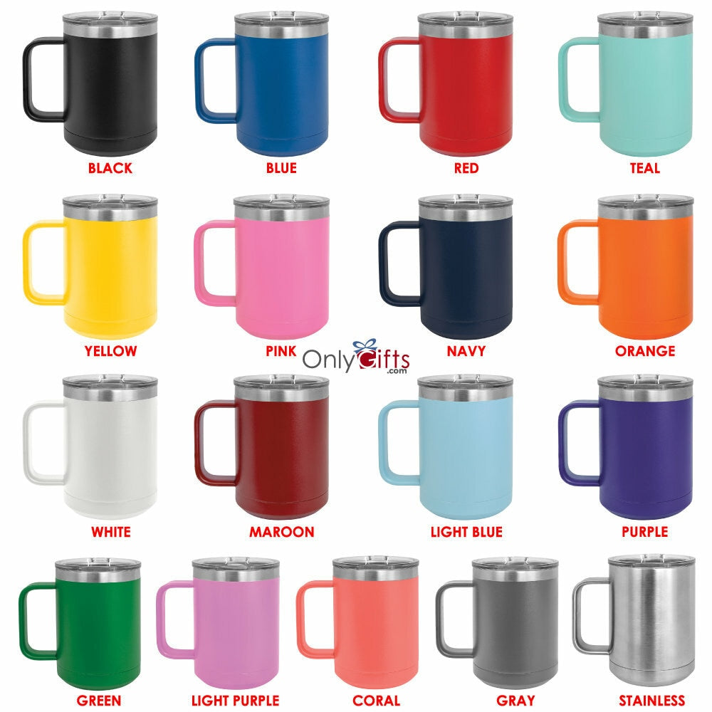 Personalized 15 oz Coffee Mug with Lid | Custom Name, logo or design - ONLY GIFTS