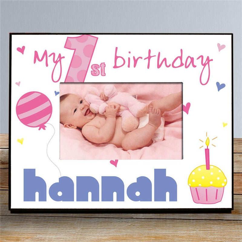Baby Girl's 1st Birthday Printed Frame