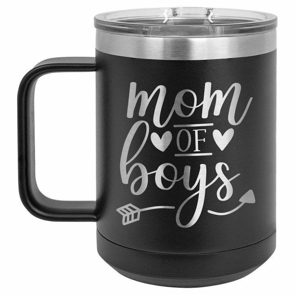 MOM OF BOYS Drink Tumbler With Straw - ONLY GIFTS
