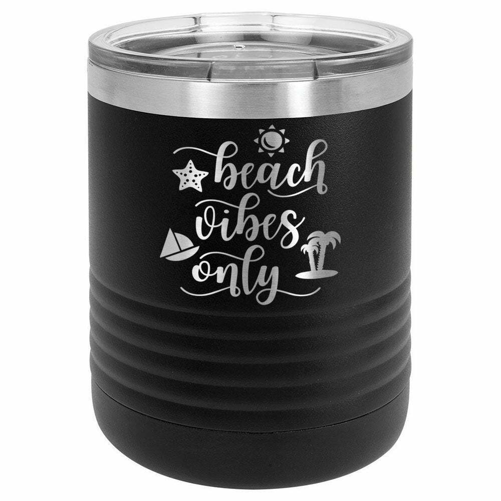 Beach Vibes Only Drink Tumbler With Straw - ONLY GIFTS