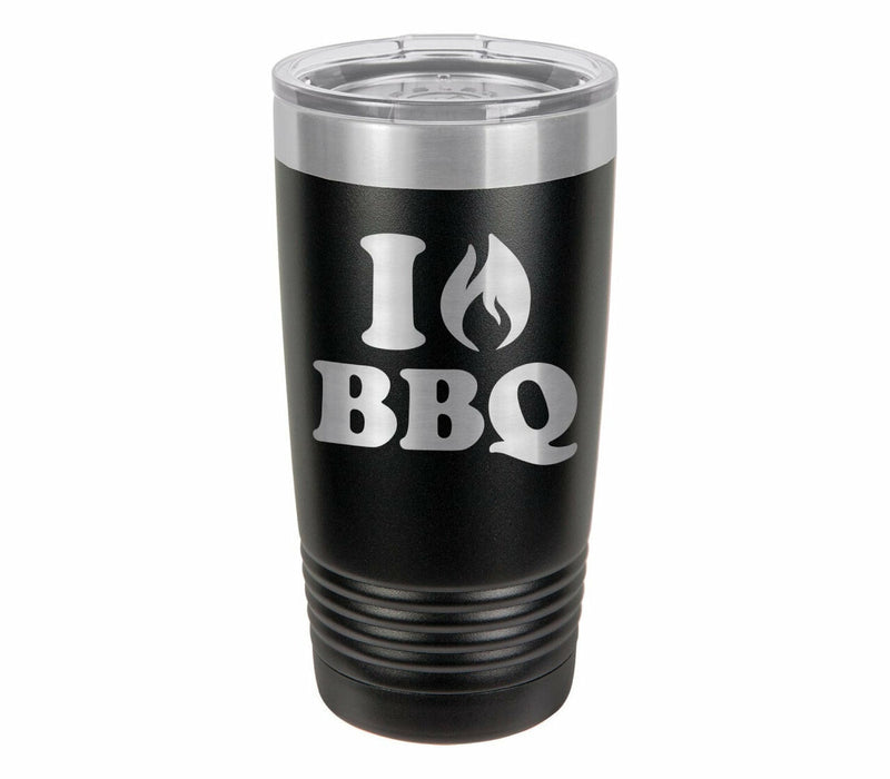 I Love BBQ Drink Tumbler With Straw