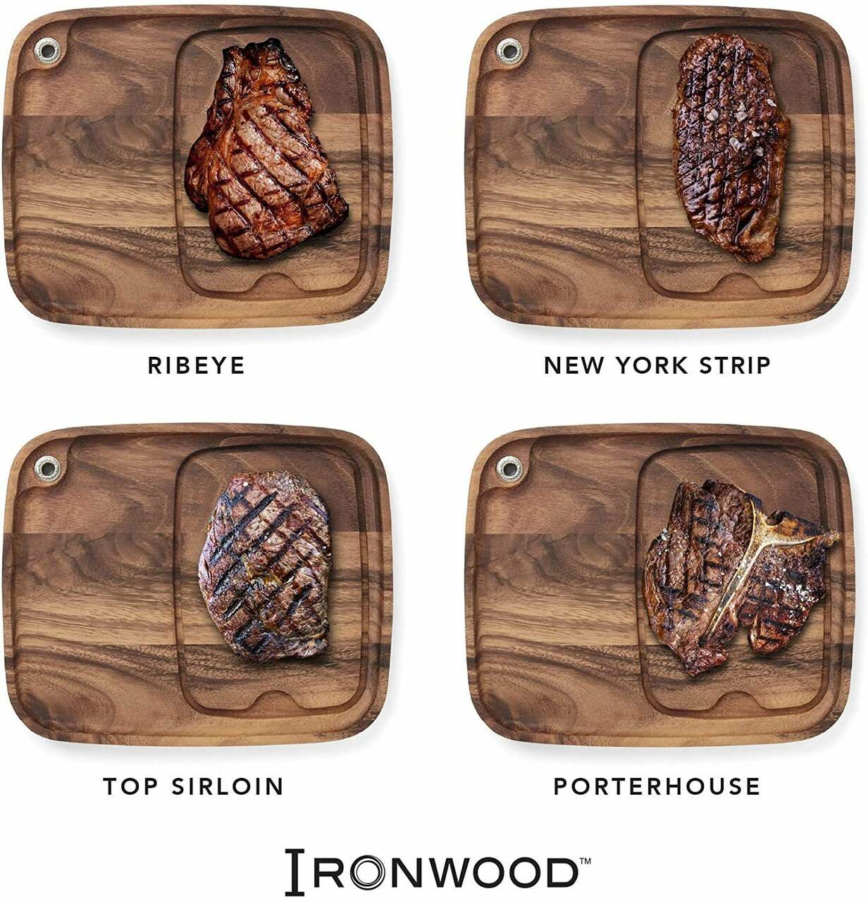 Personalized Wood Steak Plates, Set Of 4