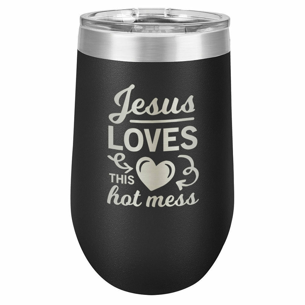 Jesus Loves This Hot Mess Drink Tumbler With Straw - ONLY GIFTS