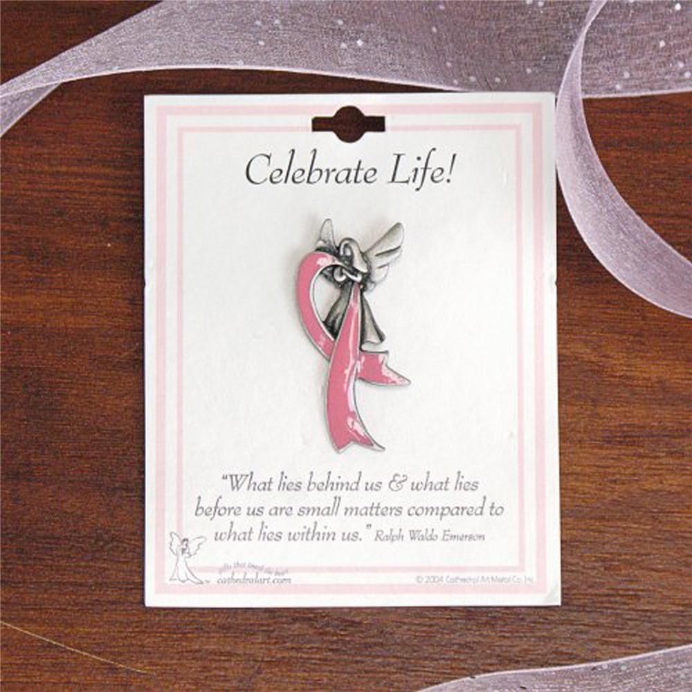 Breast Cancer Awareness Lapel Pin - Celebrate Life - ONLY GIFTS