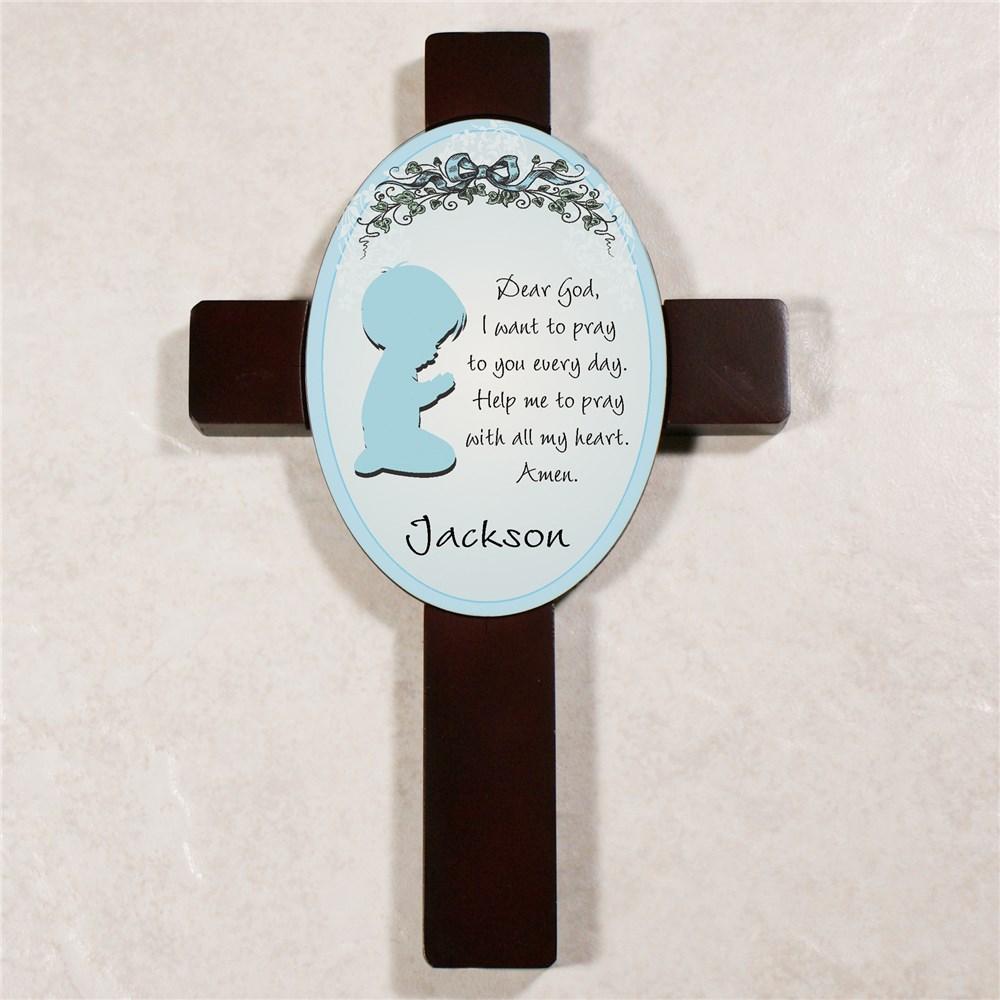 Boy&#39;s Bedroom Personalized Prayer Cross - ONLY GIFTS
