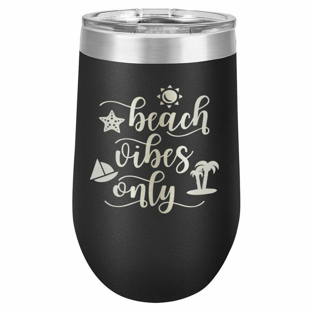 Beach Vibes Only Drink Tumbler With Straw - ONLY GIFTS