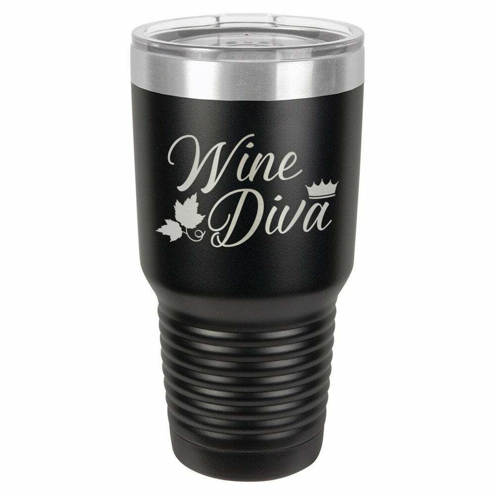 Wine Diva Drink Tumbler With Straw - ONLY GIFTS