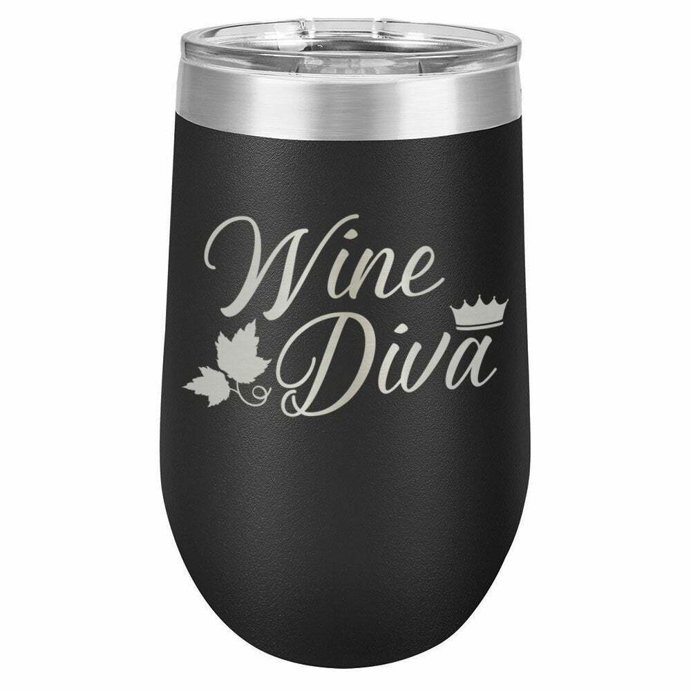 Wine Diva Drink Tumbler With Straw - ONLY GIFTS