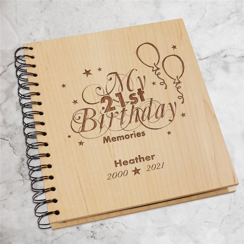 Engraved 21st Birthday Memories Photo Album