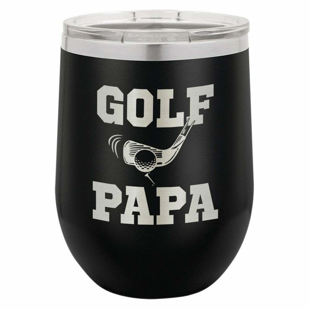 Golf Papa Drink Tumbler With Straw - ONLY GIFTS