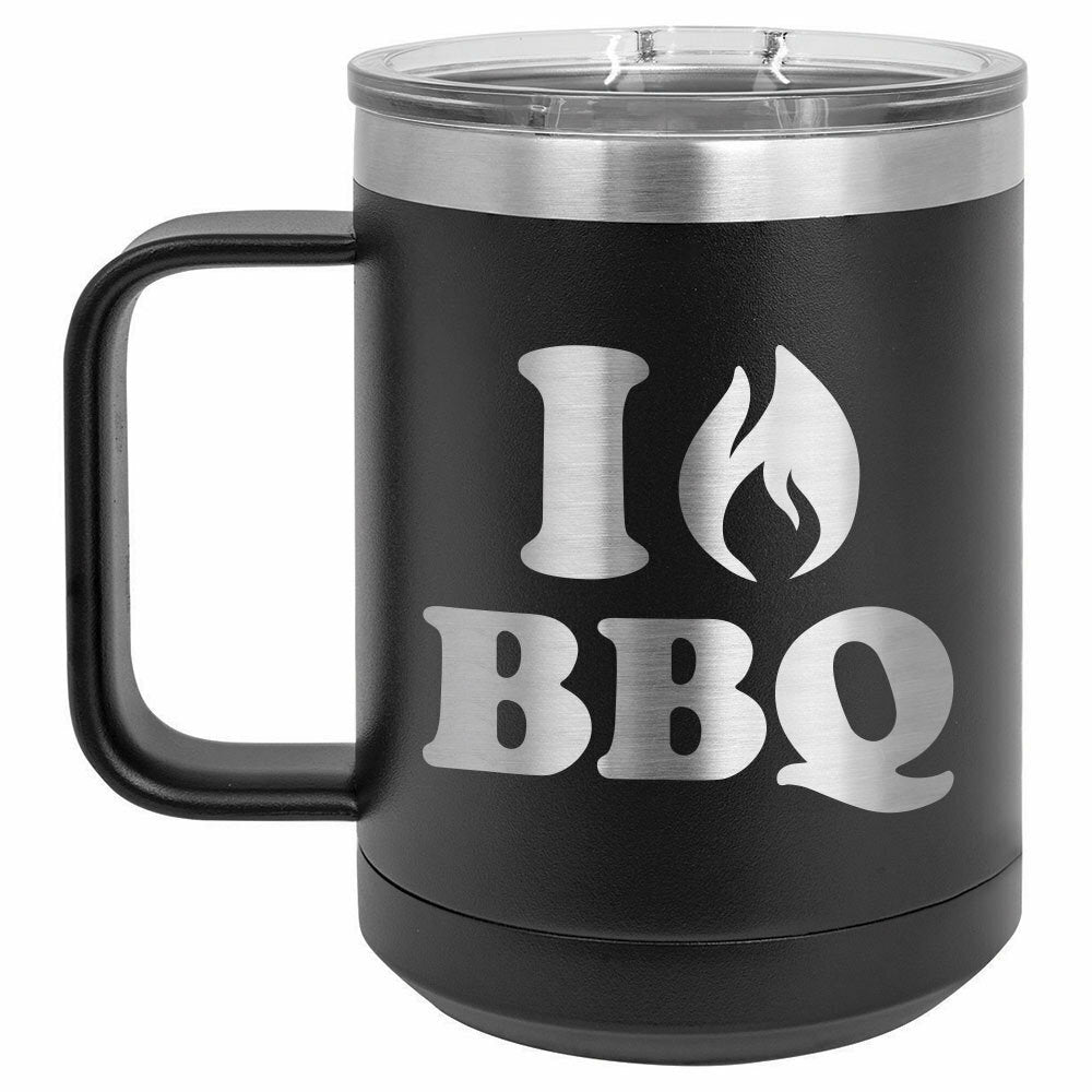 I Love BBQ Drink Tumbler With Straw - ONLY GIFTS