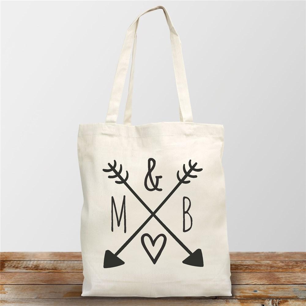 Arrows &amp; Initials Canvas Tote - ONLY GIFTS