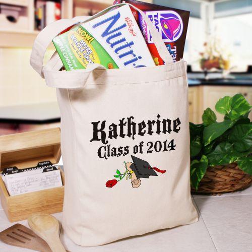 Diploma Rose Class Of Personalized Graduation Canvas Tote Bag