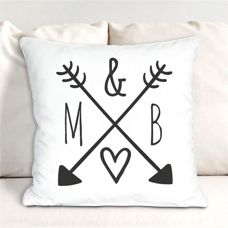 Arrows & Initials Throw Pillow