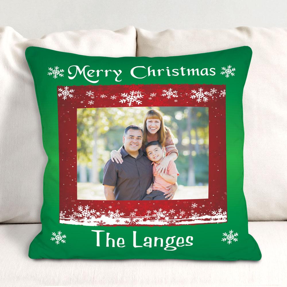 Custom Photo Christmas Throw Pillow - ONLY GIFTS