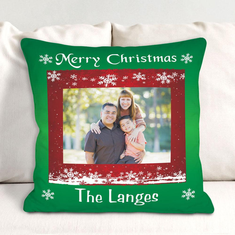Custom Photo Christmas Throw Pillow