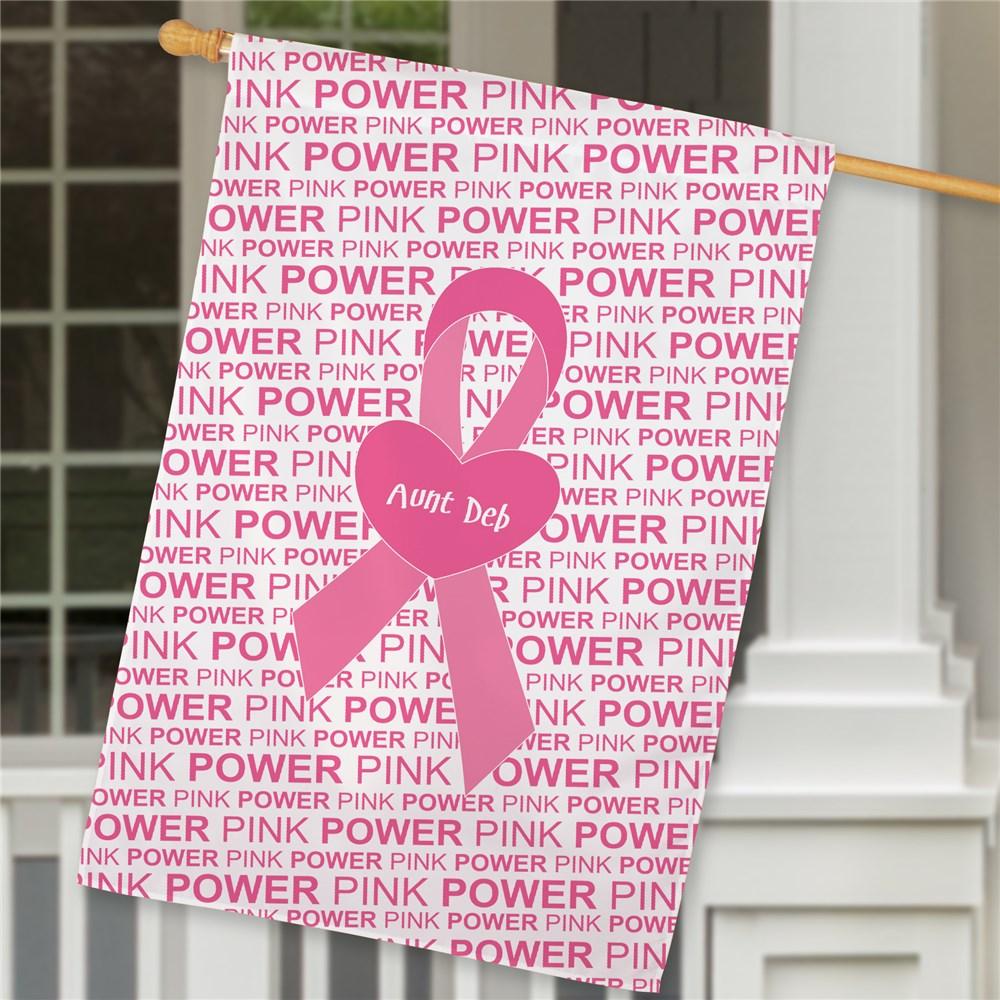 Breast Cancer pink house flag - ONLY GIFTS
