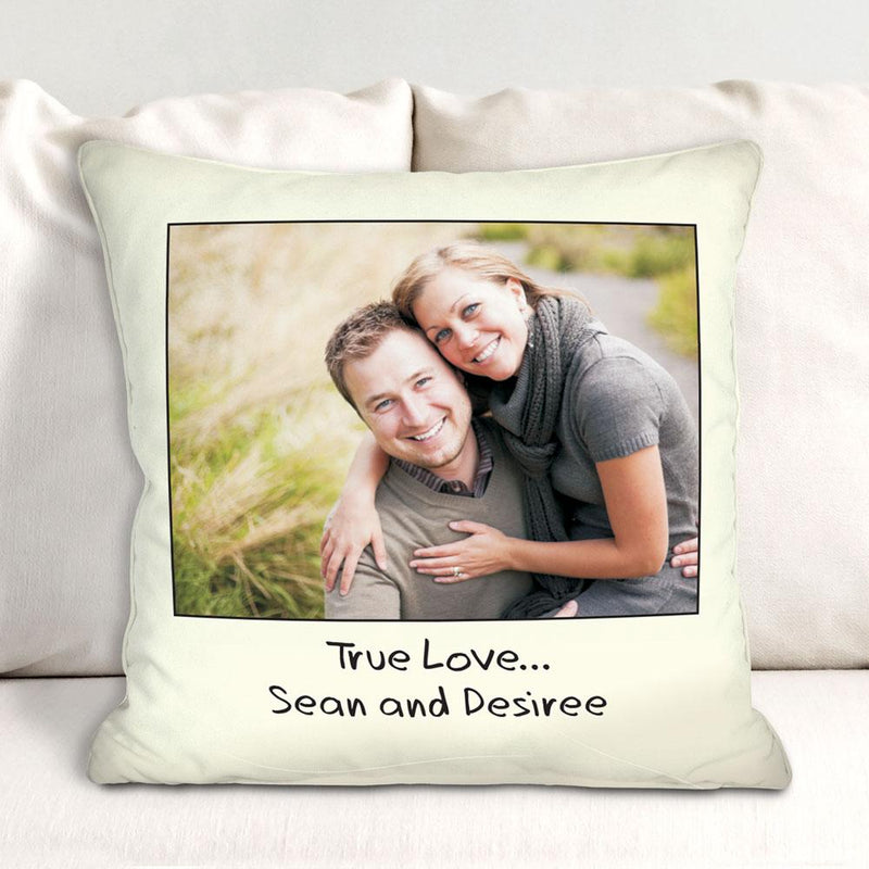 Custom Message Photo Throw Pillow