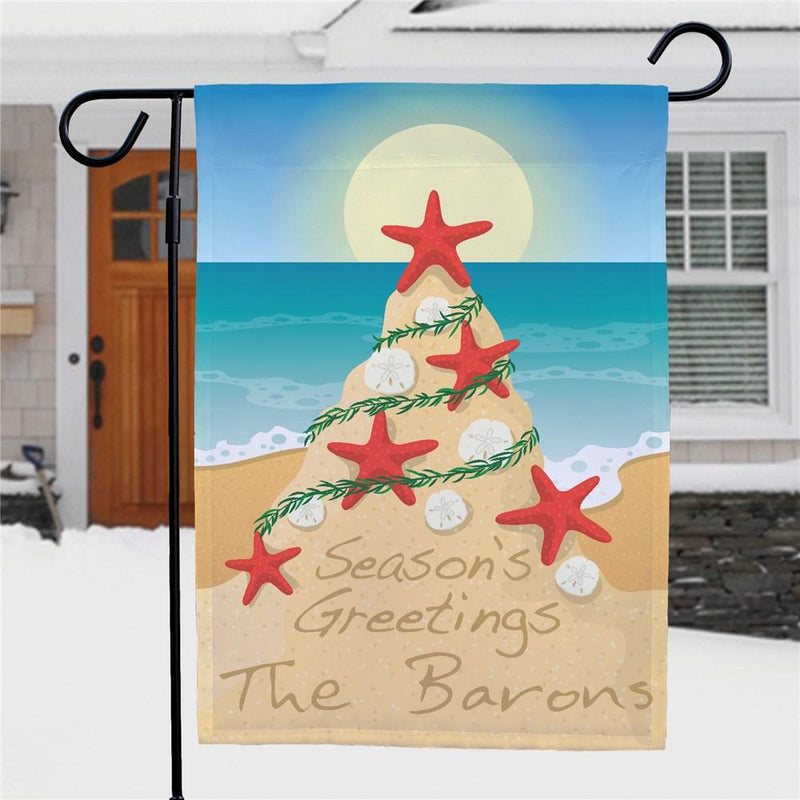 Personalized Tropical Christmas Garden Flag