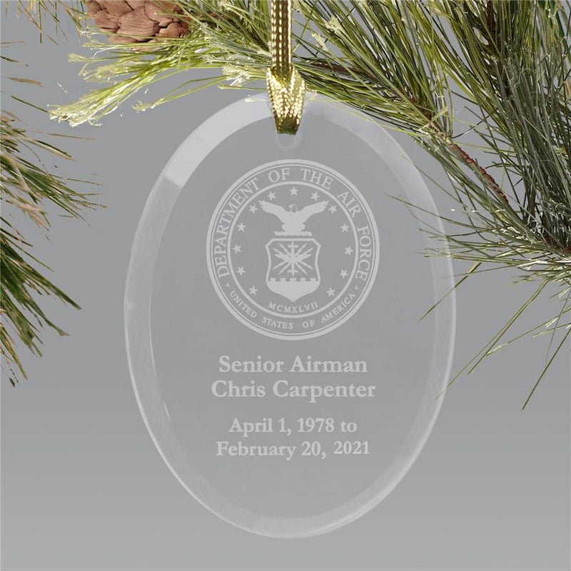Engraved Air Force Memorial Ornament