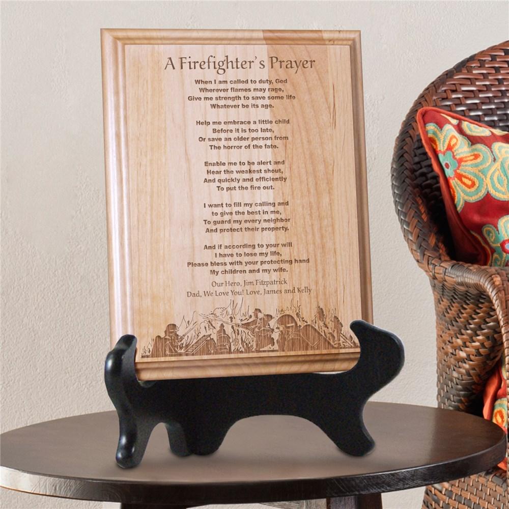 A Firefighter's Prayer Personalized Wood Plaque - ONLY GIFTS