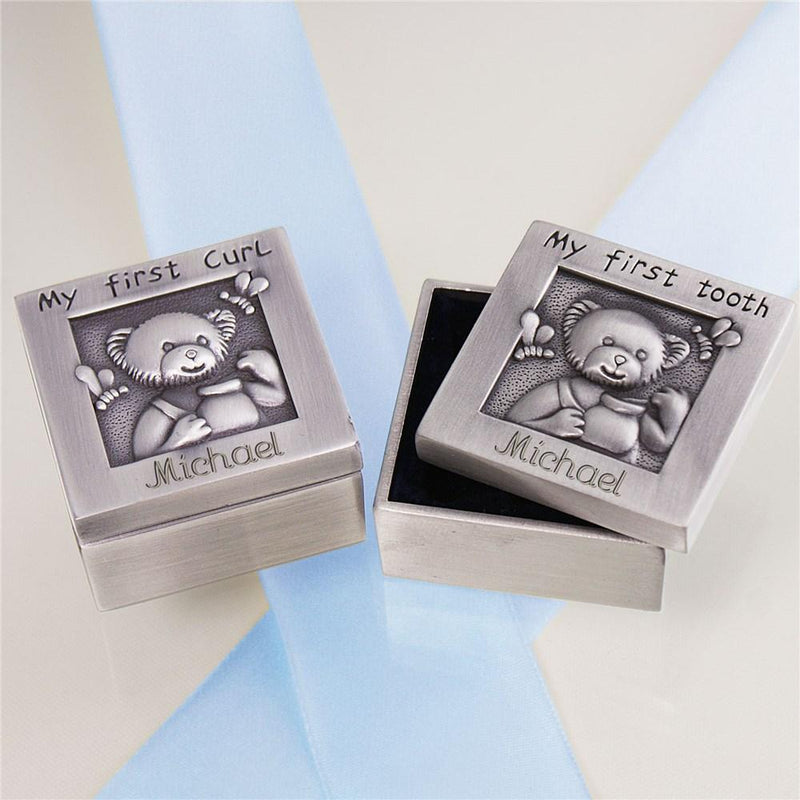 Baby First Curl and Tooth Silver Box Set