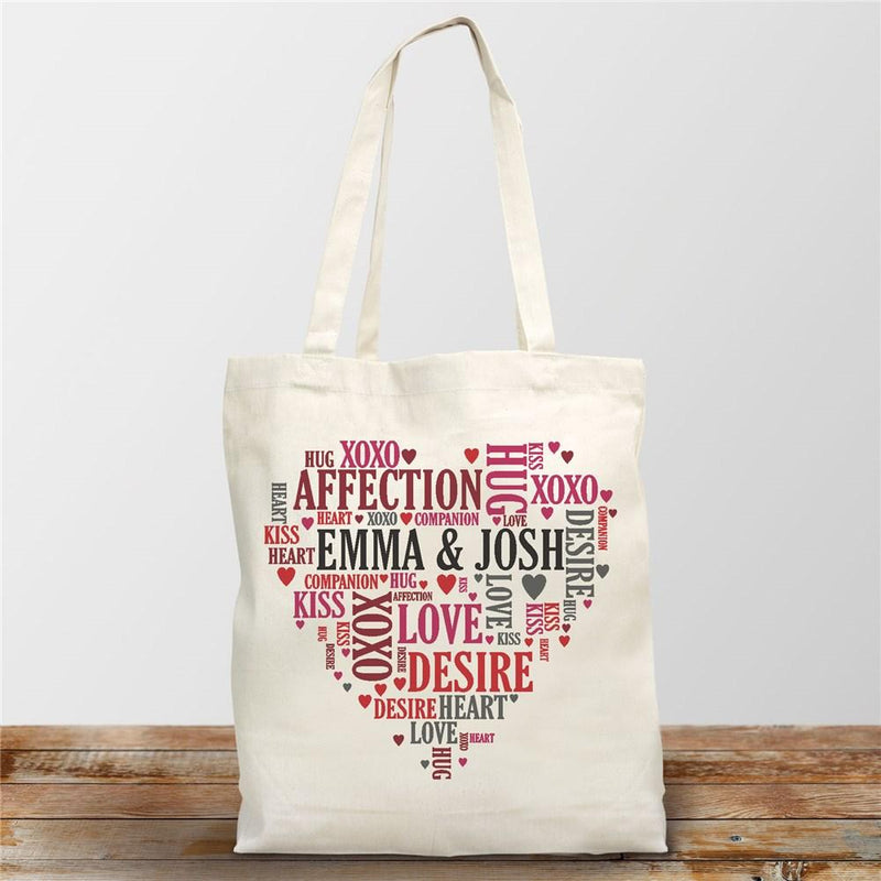 Couples Heart Tote Bag
