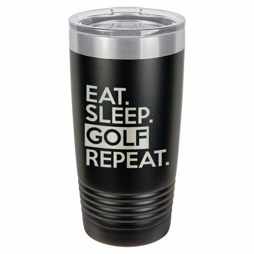 Eat Sleep Golf Repeat Drink Tumbler With Straw - ONLY GIFTS