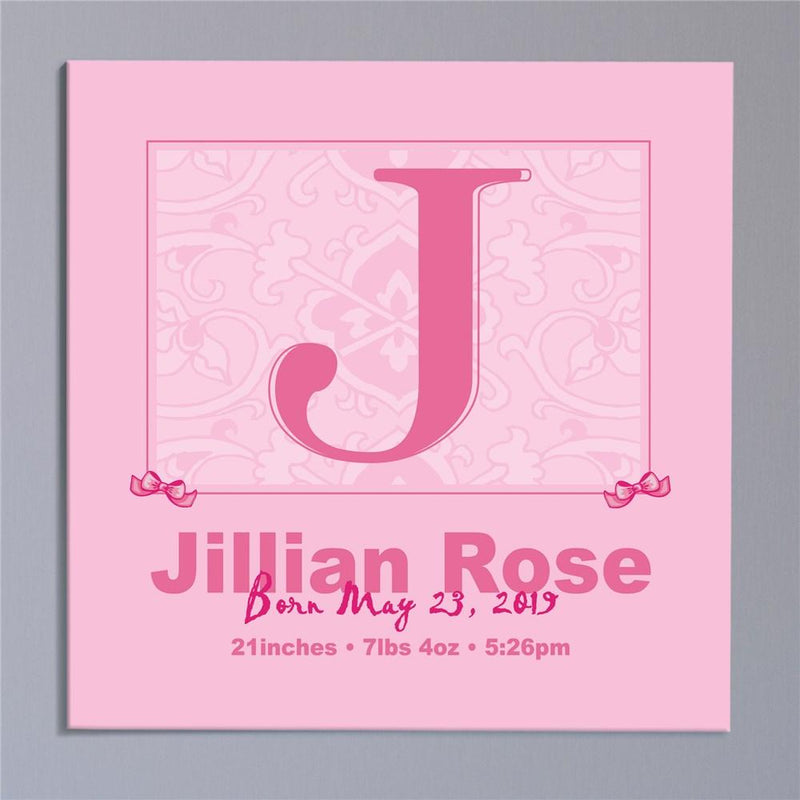 Any Letter New Baby Wall Canvas